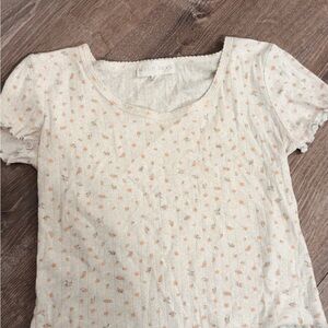 Cream Floral Women Top